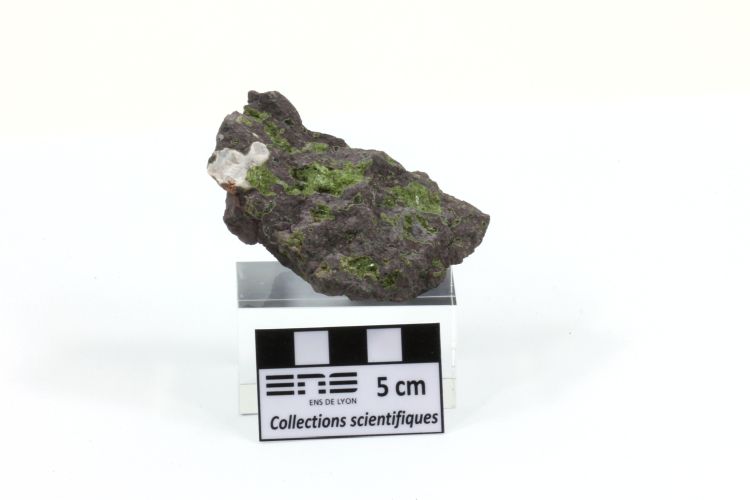 Épidote, céladonite et zéolite dans une méta-dolérite Dolérite hydrothermalisée    