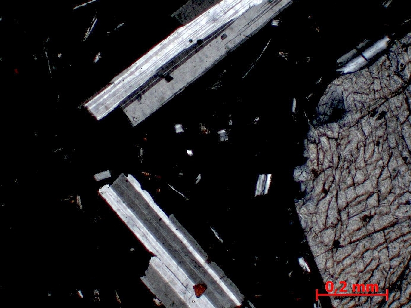  Microscope Basalte Basalte demi-deuil Massif central  Saignes Puy de Saignes
