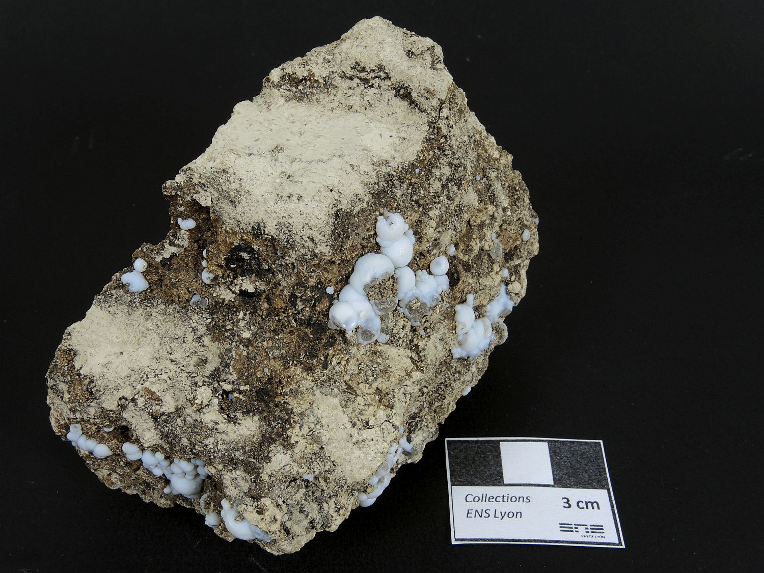 Lussatite Calcédoine bleutée dans une pépérite Massif central Lempdes
