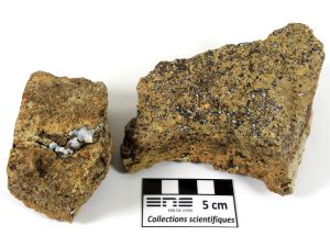 Lussatite Calcédoine bleutée dans une pépérite Massif central  Lempdes 