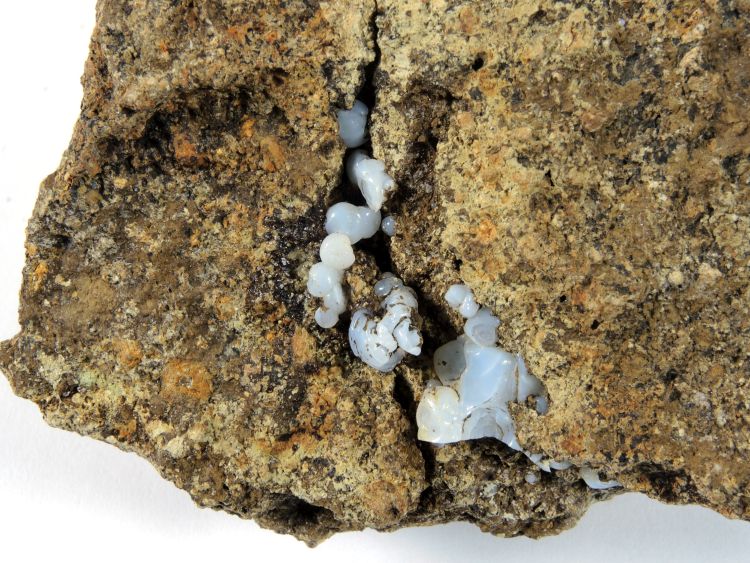 Lussatite Calcédoine bleutée dans une pépérite Massif central  Lempdes 
