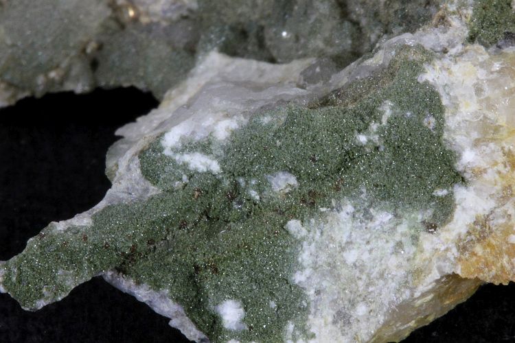 Chlorite et quartz Chlorite et quartz Alpes Glacier du Bionnassay  Moraine de la langue terminale du glacier de Bionnassay