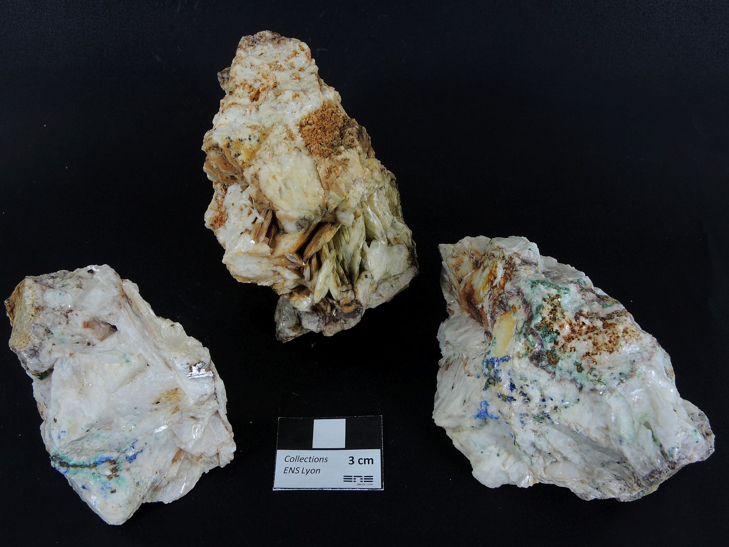 Barytine, malachite et azurite
