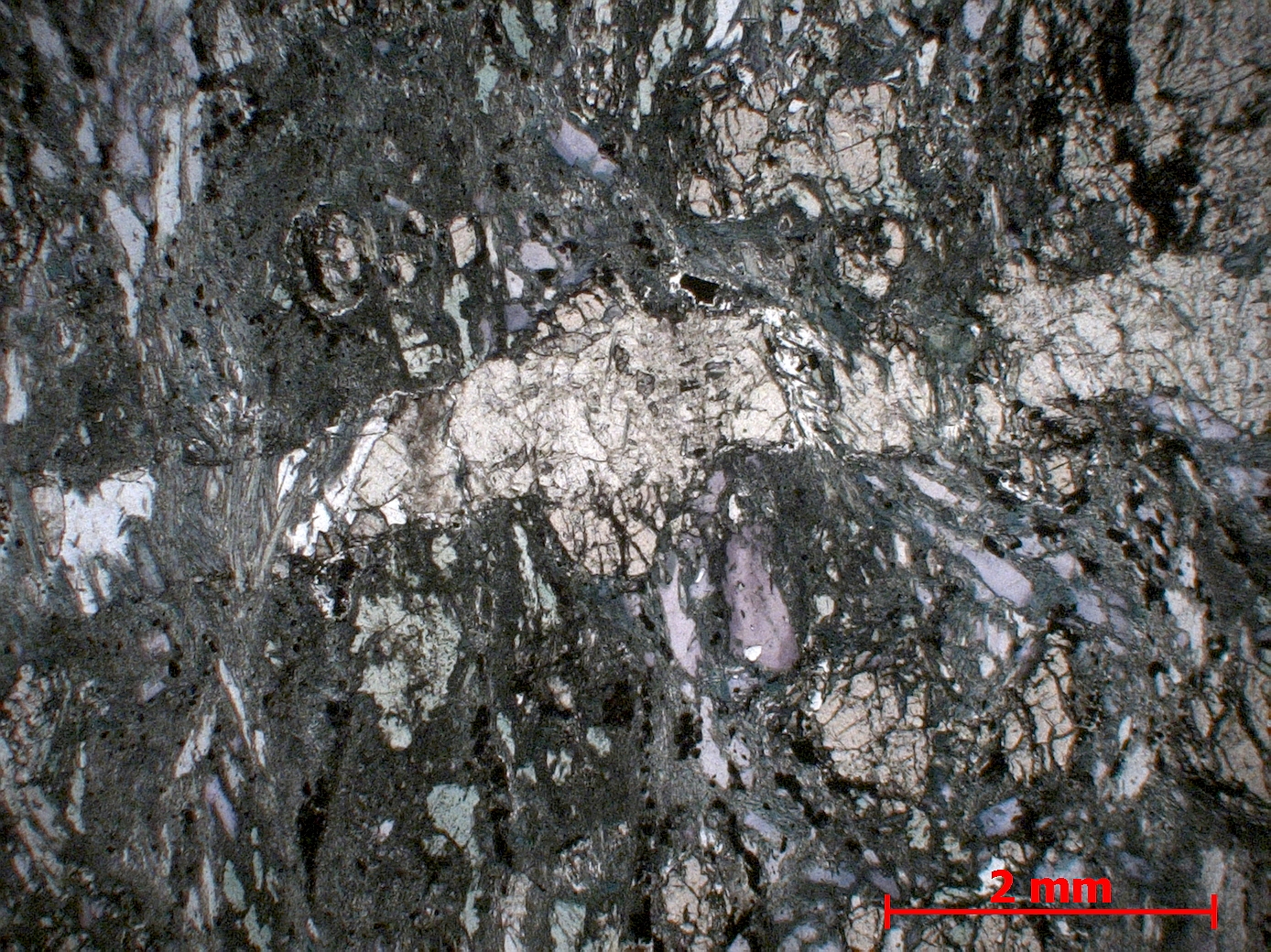 Éclogite Méta-basalte à omphacite, grenat et glaucophane Alpes Val Clavalité Fénis 