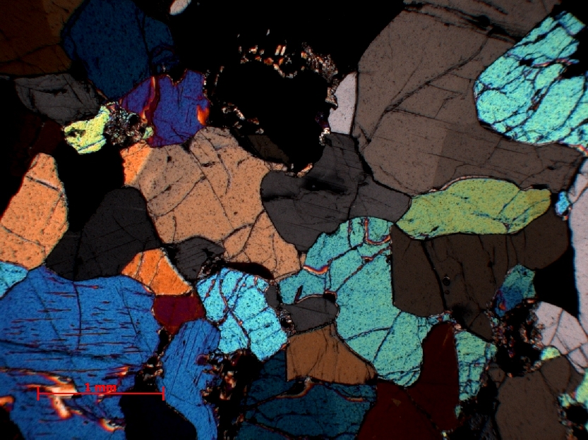  Microscope Lherzolite à spinelle Nodule de péridotite du maar de Borée Massif central Velay Borée Carrière de Molines