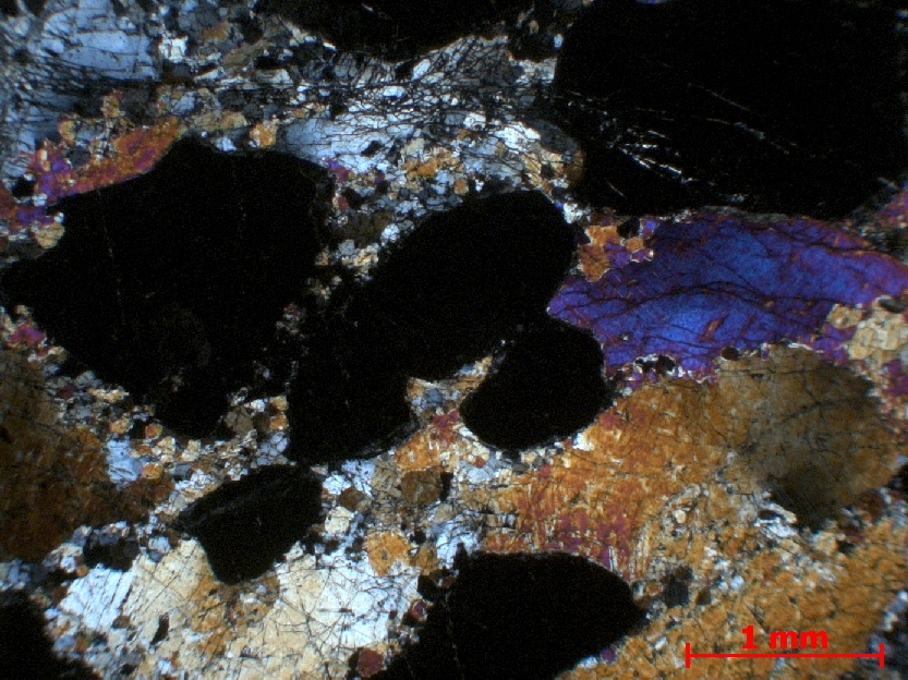  Microscope Pyroxénite à grenat Ariégite Pyrénées  Le Port Proximité de l’étang de Lers