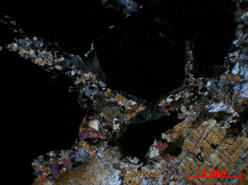 Microscope Pyroxénite à grenat Ariégite Pyrénées  Le Port Proximité de l’étang de Lers