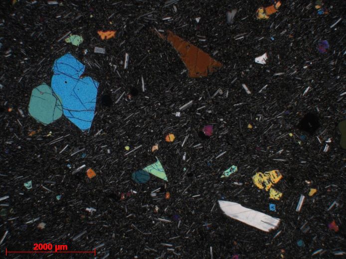  Microscope Basalte porphyrique Basalte à olivine et pyroxène du Laki Islande Laki  