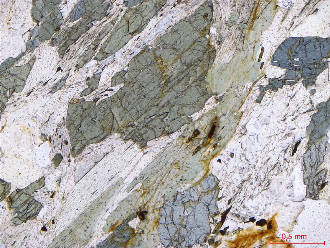  Microscope Micaschiste à grenat et chloritoïde Micaschiste de Bois-de-Céné Massif armoricain Unité de Bois-de-Céné Paulx La Platelière