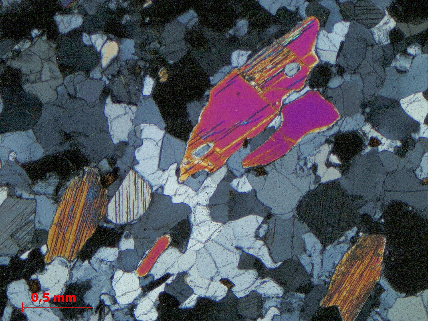 Enclave de granulite dans un basalte Méta-pélite granulitique de Bournac Massif central Velay Saint-Front Bournac