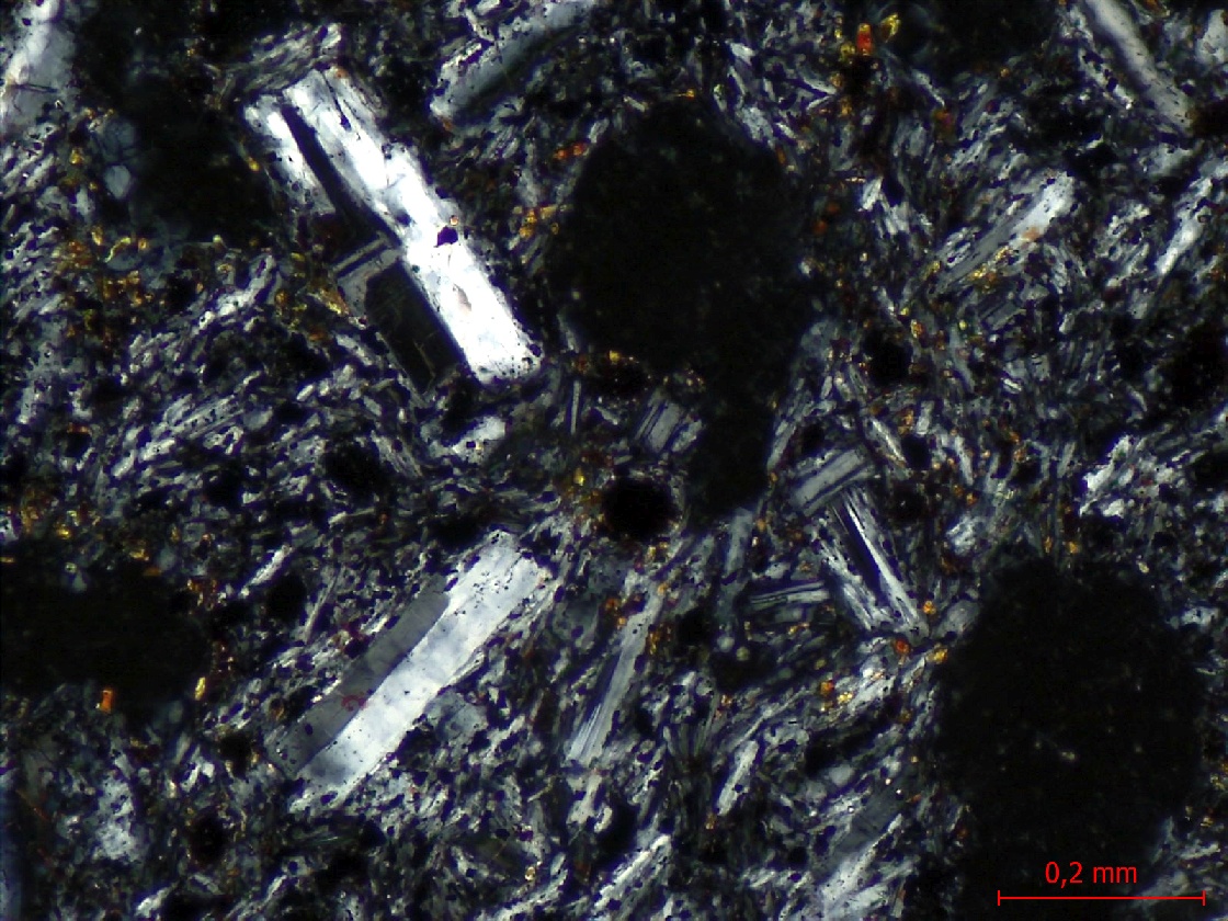  Microscope Trachyandésite Trachyandésite dite “Pierre de Volvic“ Massif central Chaîne des Puys Volvic Coulée de la Nugère