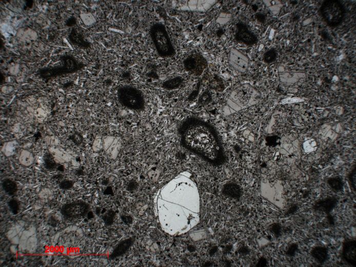  Microscope Trachyandésite Trachyandésite du neck de Queyrières Massif central Velay Queyrières 