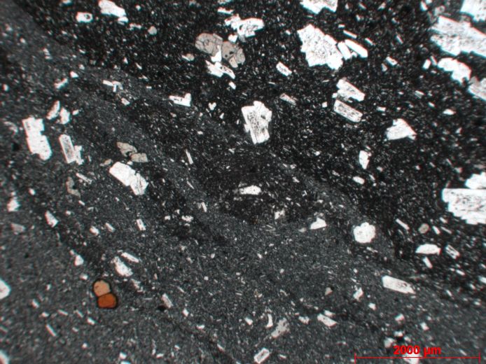  Microscope Andésite Andésite présentant des figures de mélange de magma Axe volcanique trans-mexicain Pico de Orizaba  
