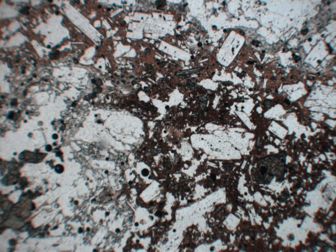 Microscope Andésite Andésite présentant des figures de mélange de magma Axe volcanique trans-mexicain Popocatepetl  