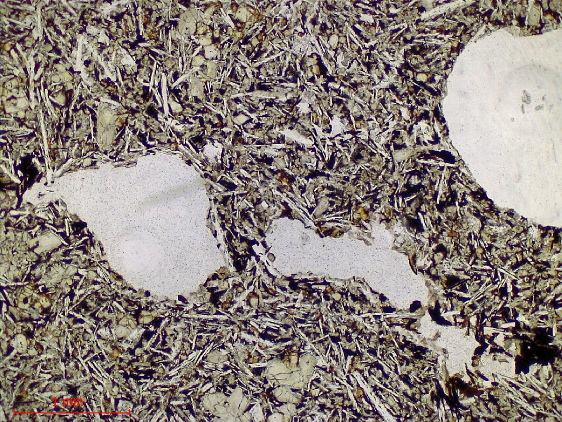  Microscope Basalte Basalte vacuolaire et aphyrique du Piton de la Fournaise Point chaud de La Réunion Piton de la Fournaise  