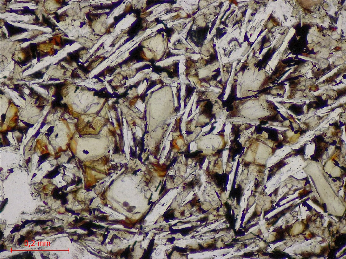  Microscope Basalte Basalte vacuolaire et aphyrique du Piton de la Fournaise Point chaud de La Réunion Piton de la Fournaise  